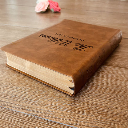 Personalized NASB Family Bible, NASB Custom Family Tree Bible, Wide Margin, Custom Engraved Bible for Wedding, Christian Gift, Wedding Gift - Religious Books - Aylev