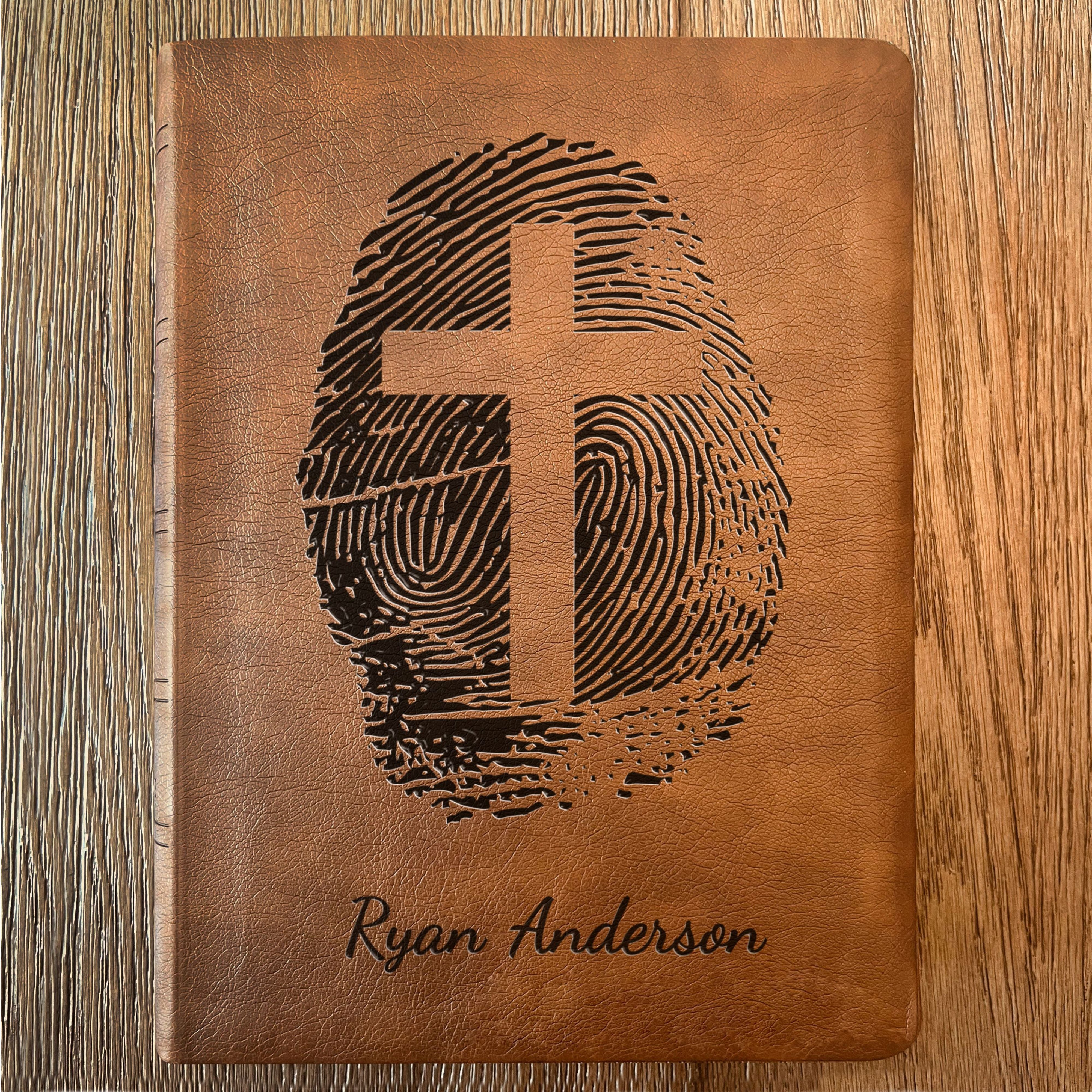 Personalized NASB 2020 Wide Margin Bible, Custom Fingerprint & Cross Design with Name Engraved, Gifts for Baptism, Wedding, and Confirmation - Aylev