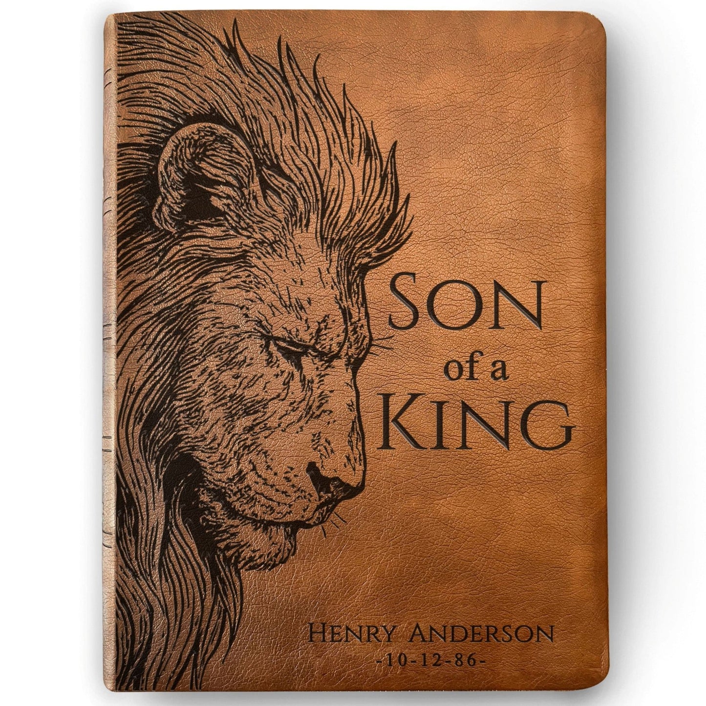 Personalized NASB Wide Margin Bible, Son of a King Lion Design, Custom Engraved Name, Christian Gift, Baptism Gift, Bible Gift for Him - Religious Books - Aylev