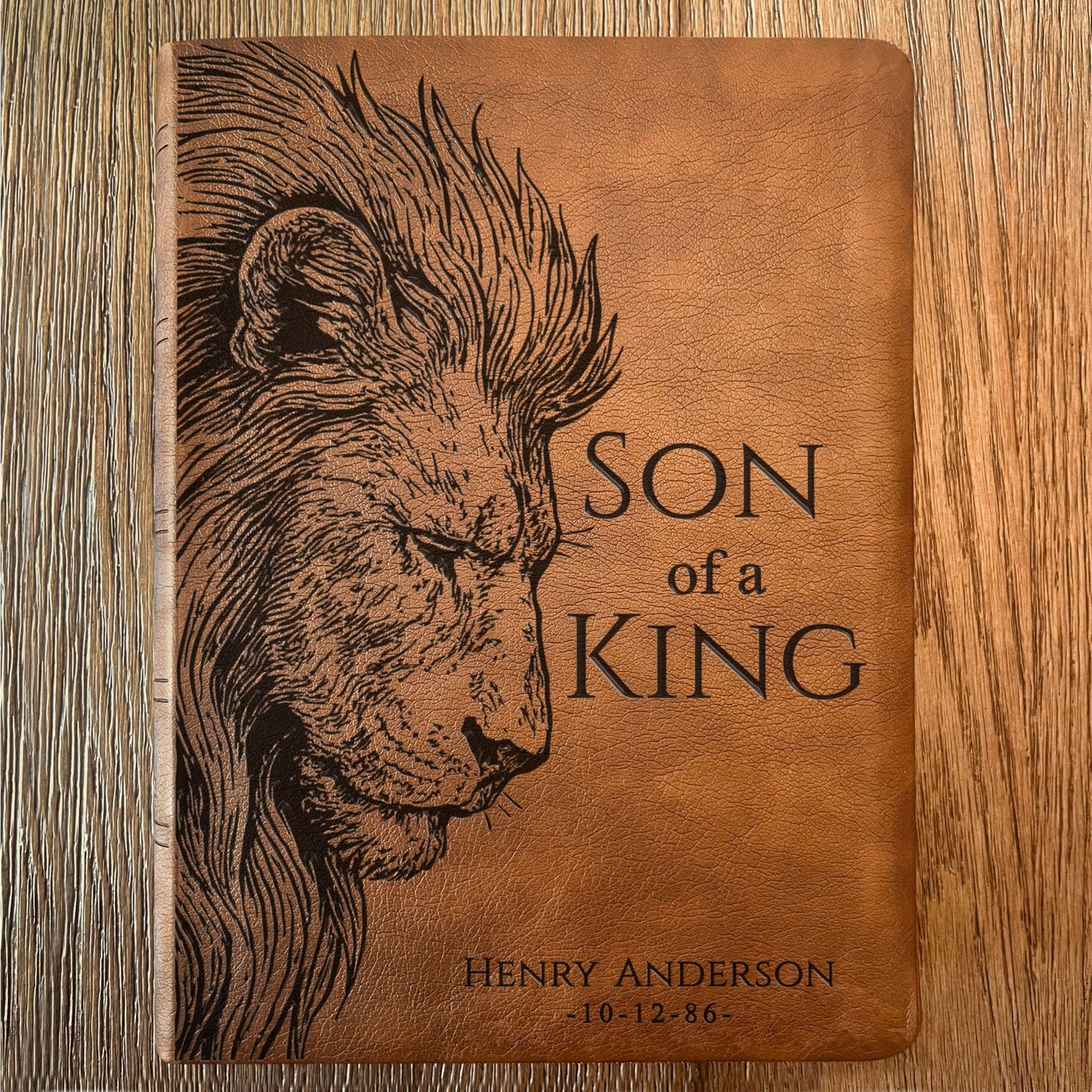 Personalized NASB Wide Margin Bible, Son of a King Lion Design, Custom Engraved Name, Christian Gift, Baptism Gift, Bible Gift for Him - Religious Books - Aylev