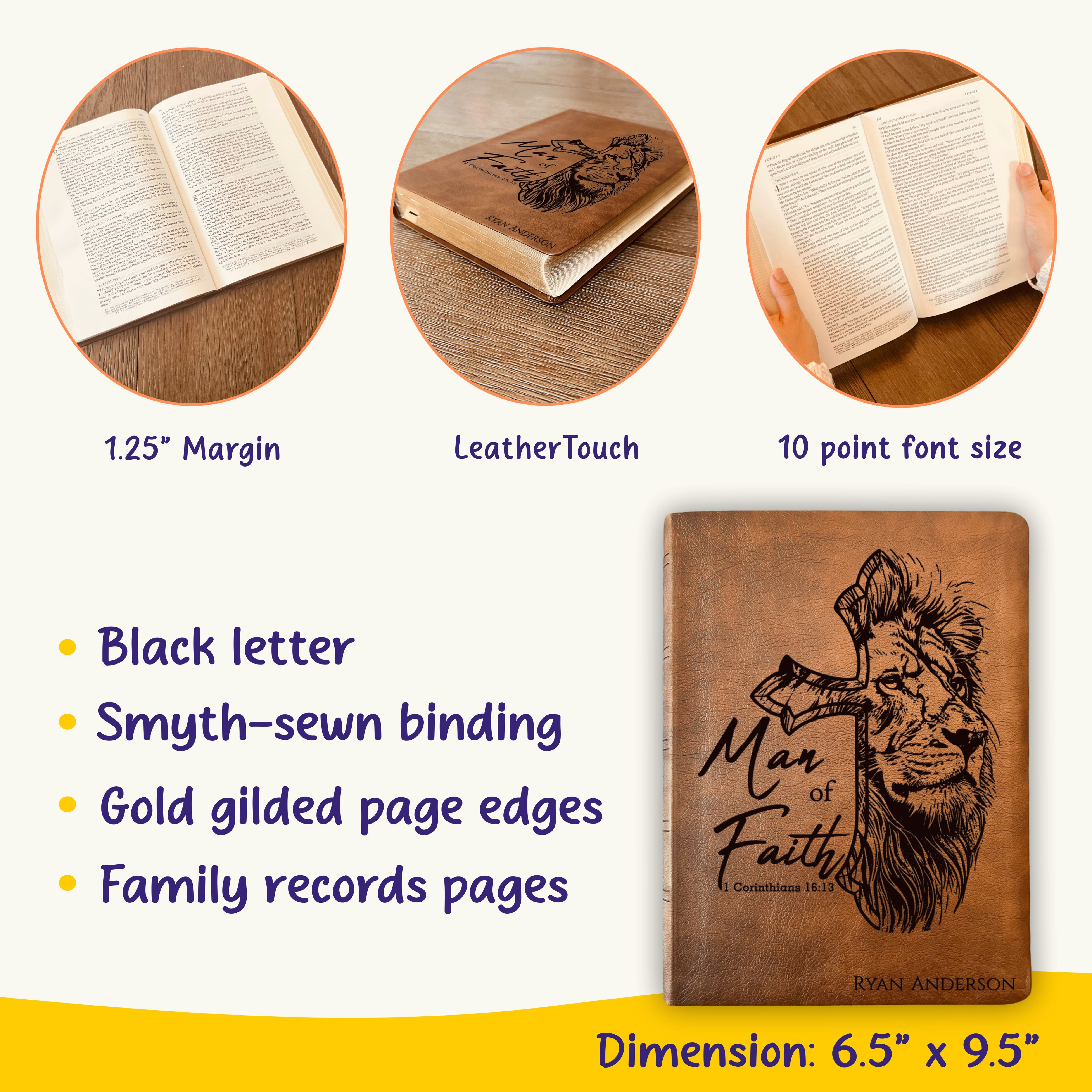 Personalized Bible for Men, NASB Wide Margin, Custom Bible for Men Name Engraved, New American Standard, Bibles for men, Bible gifts for men