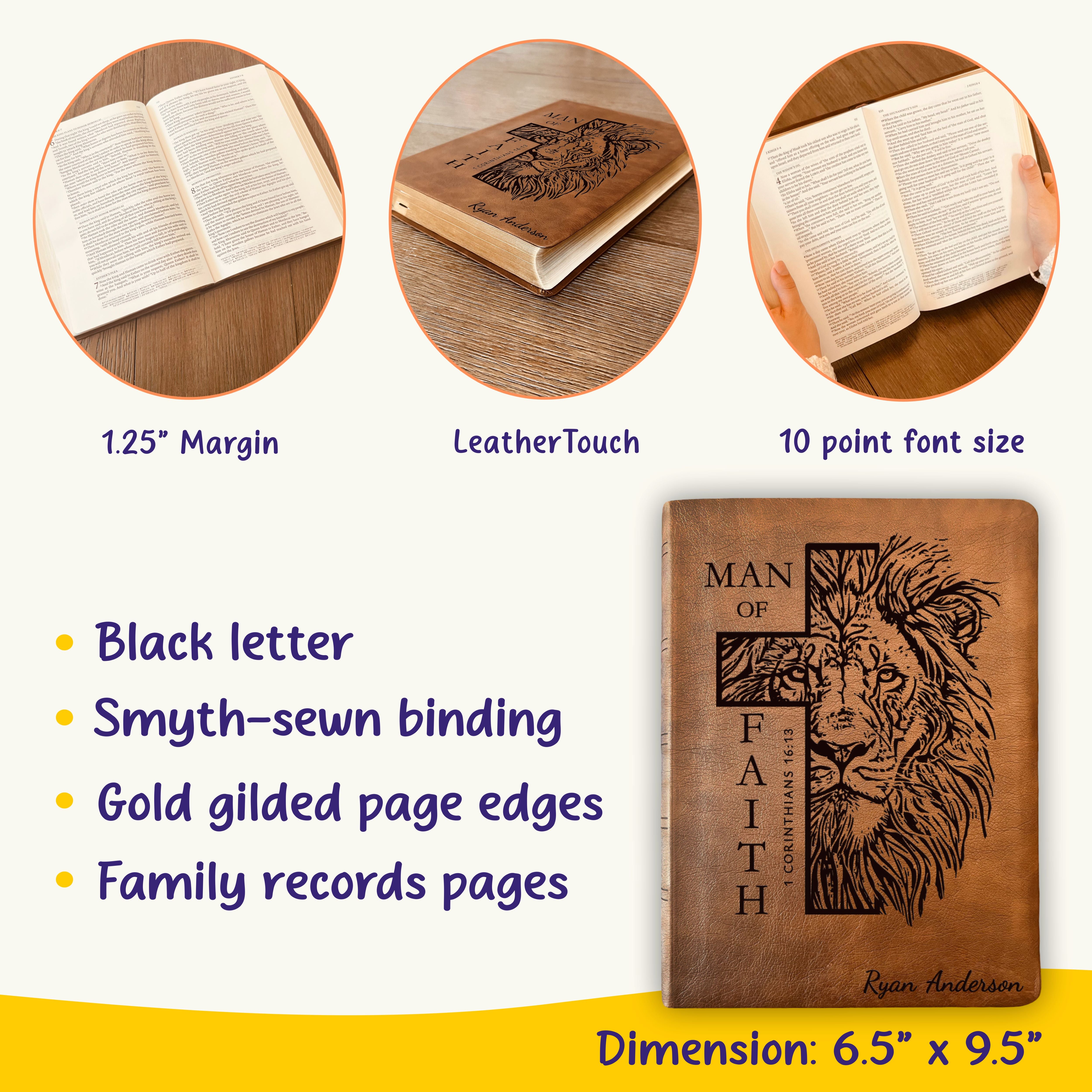 Personalized Bible for Men, NASB Wide Margin, Custom Bible for Men Name Engraved, New American Standard, Bibles for men, Bible gifts for men
