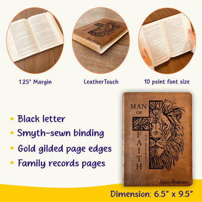 Personalized Bible for Men, NASB Wide Margin, Custom Bible for Men Name Engraved, New American Standard, Bibles for men, Bible gifts for men - Religious Books - Aylev