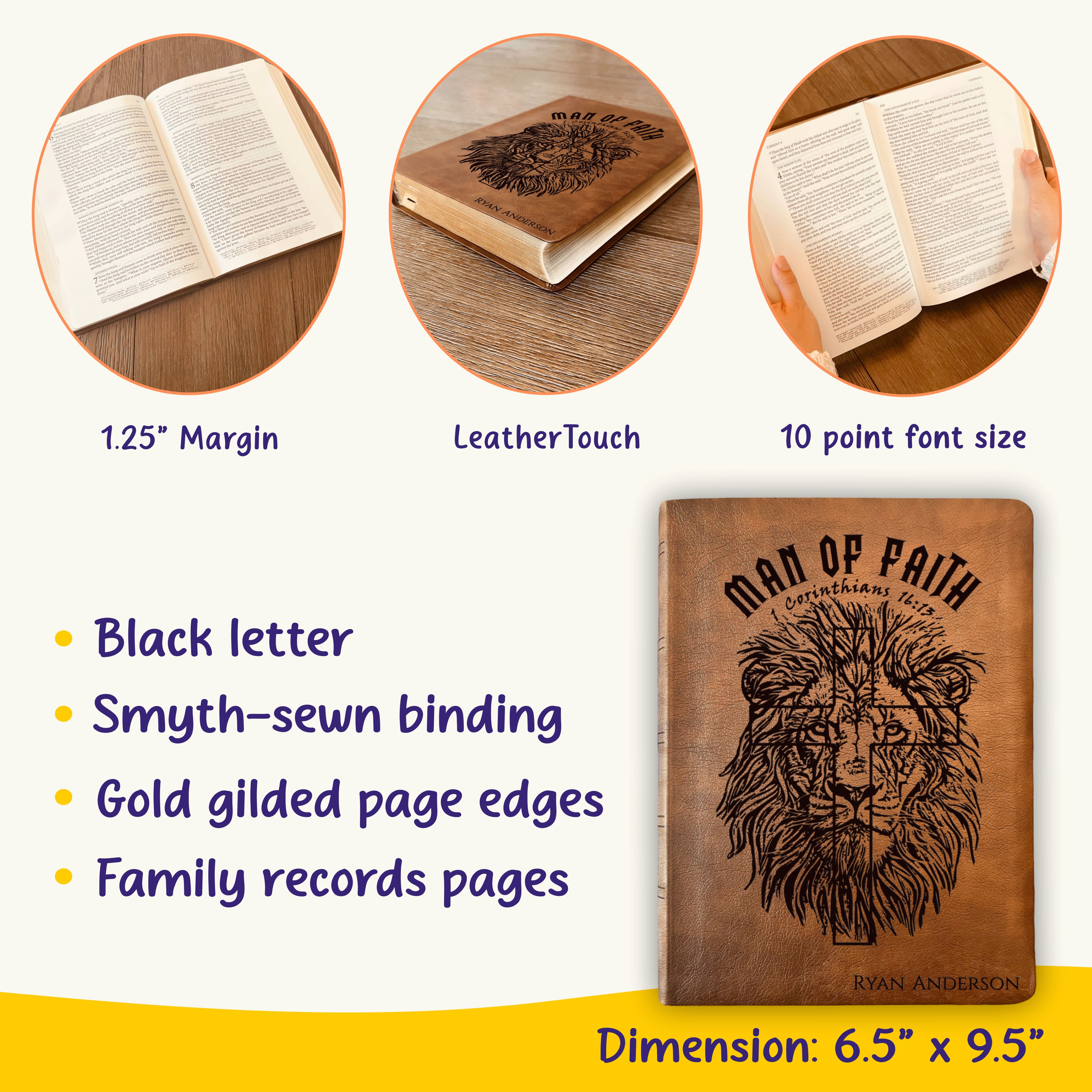 Personalized Bible for Men, NASB Wide Margin, Custom Bible for Men Name Engraved, New American Standard, Bibles for men, Bible gifts for men
