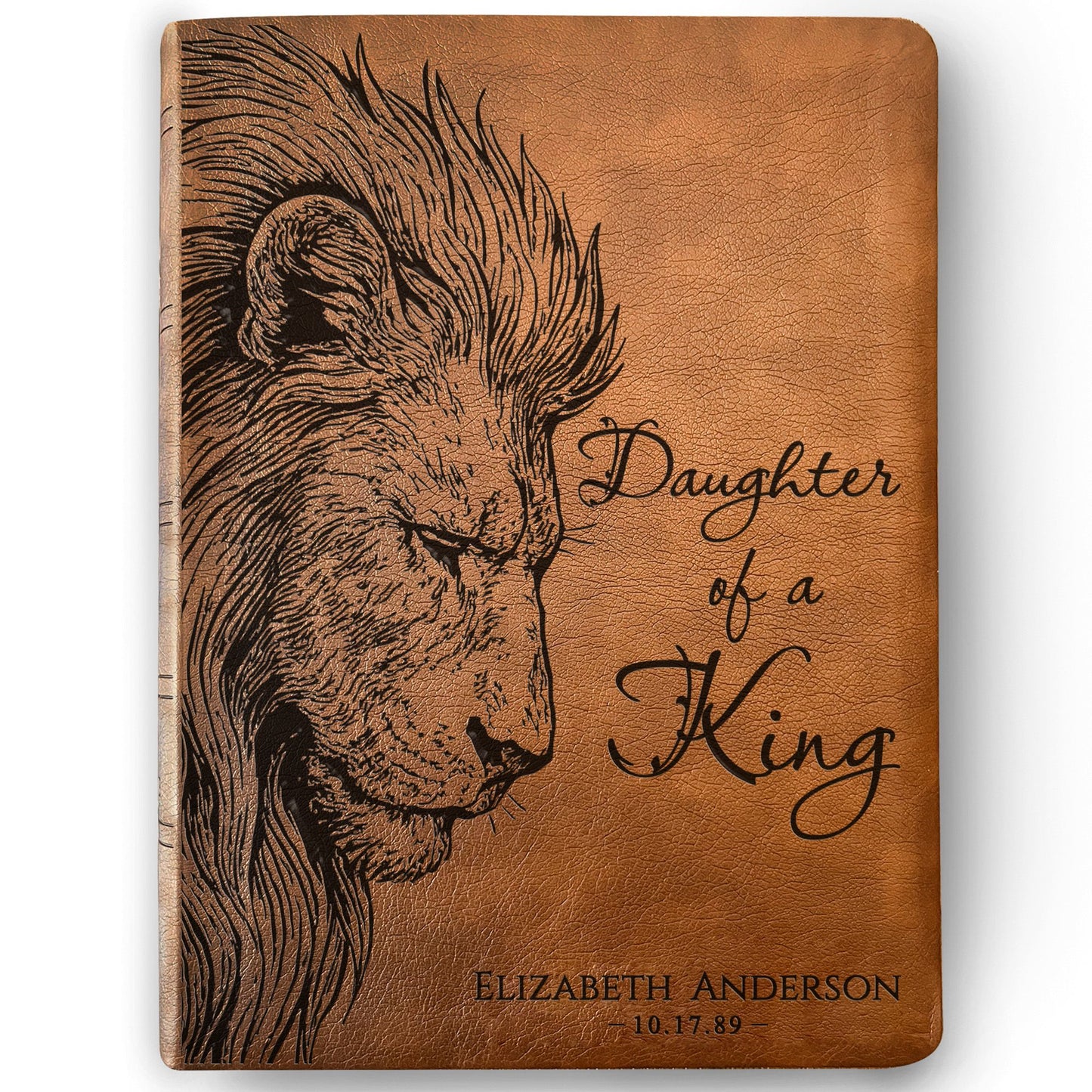 Personalized NASB Wide Margin Bible, Daughter of a King Lion Design, Custom Engraved Name, Christian Gift, Baptism Gift, Bible Gift for Her