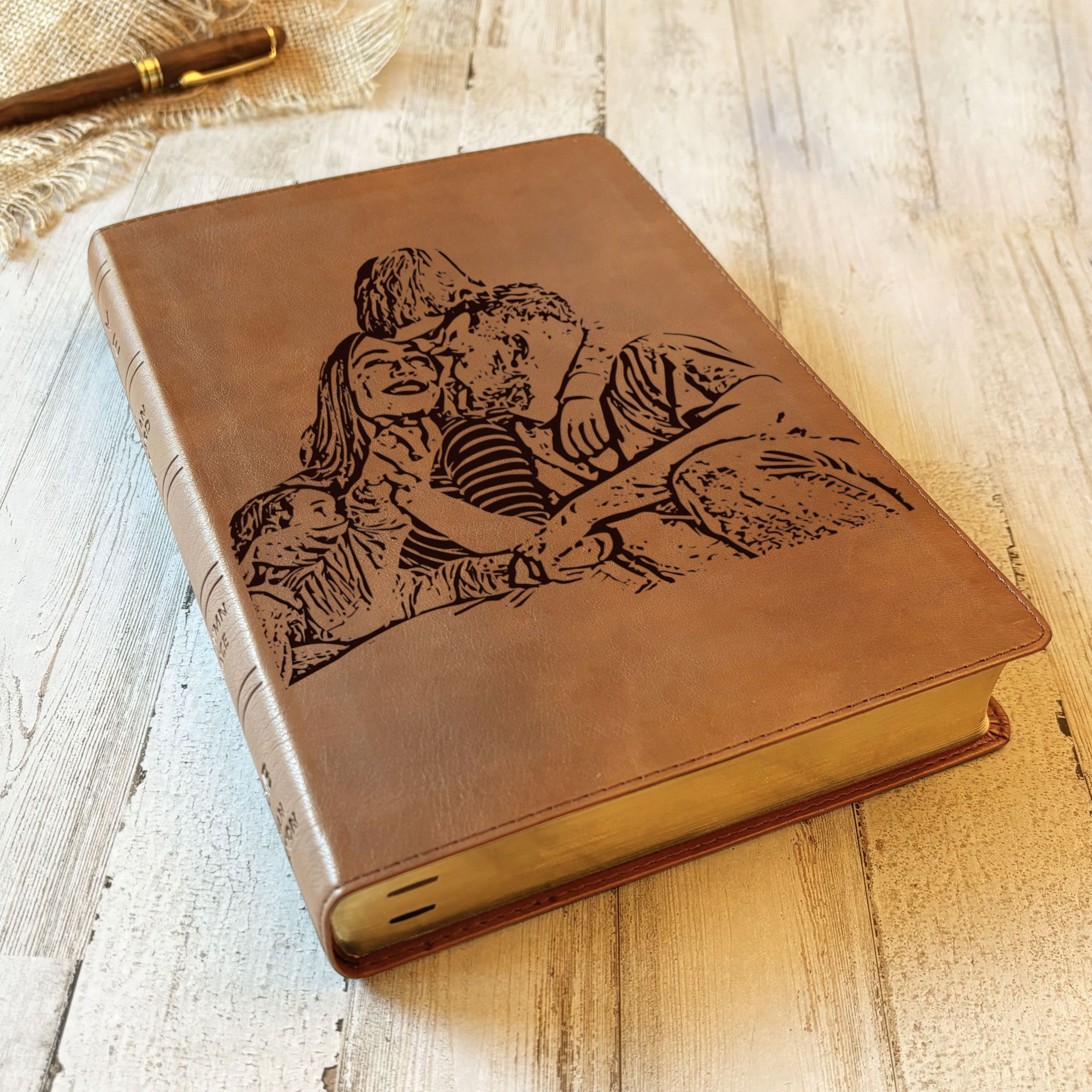 Personalized NASB 1995 Bible, Your Photo Engraved, Family Records Pages, Custom Engraved Bible, Christian Gift, Baptism Gift, Wedding Gift
