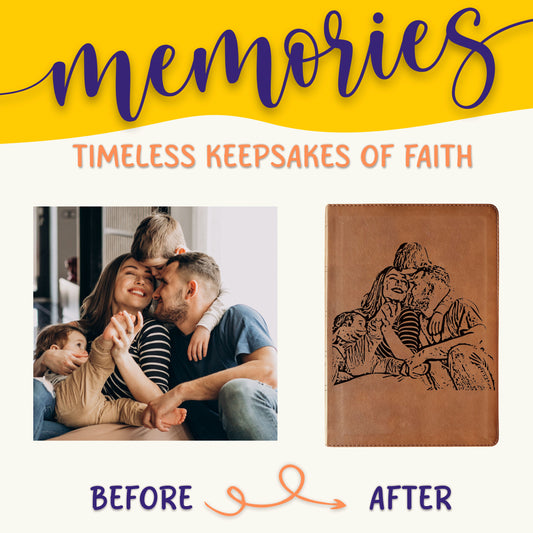 Personalized NASB 1995 Bible, Your Photo Engraved, Family Records Pages, Custom Engraved Bible, Christian Gift, Baptism Gift, Wedding Gift