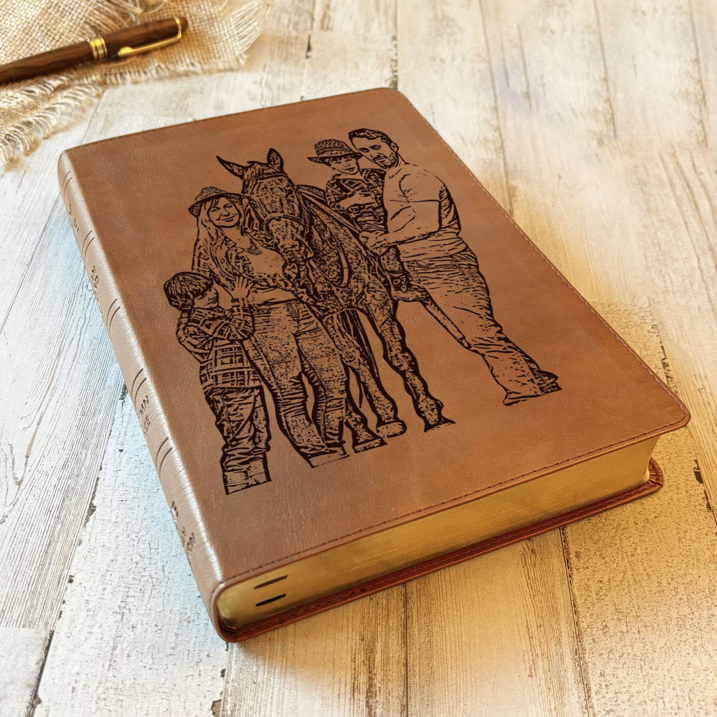 Personalized NASB 1995 Bible, Your Photo Engraved, Family Records Pages, Custom Engraved Bible, Christian Gift, Baptism Gift, Wedding Gift