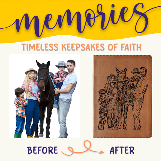 Personalized NASB 1995 Bible, Your Photo Engraved, Family Records Pages, Custom Engraved Bible, Christian Gift, Baptism Gift, Wedding Gift