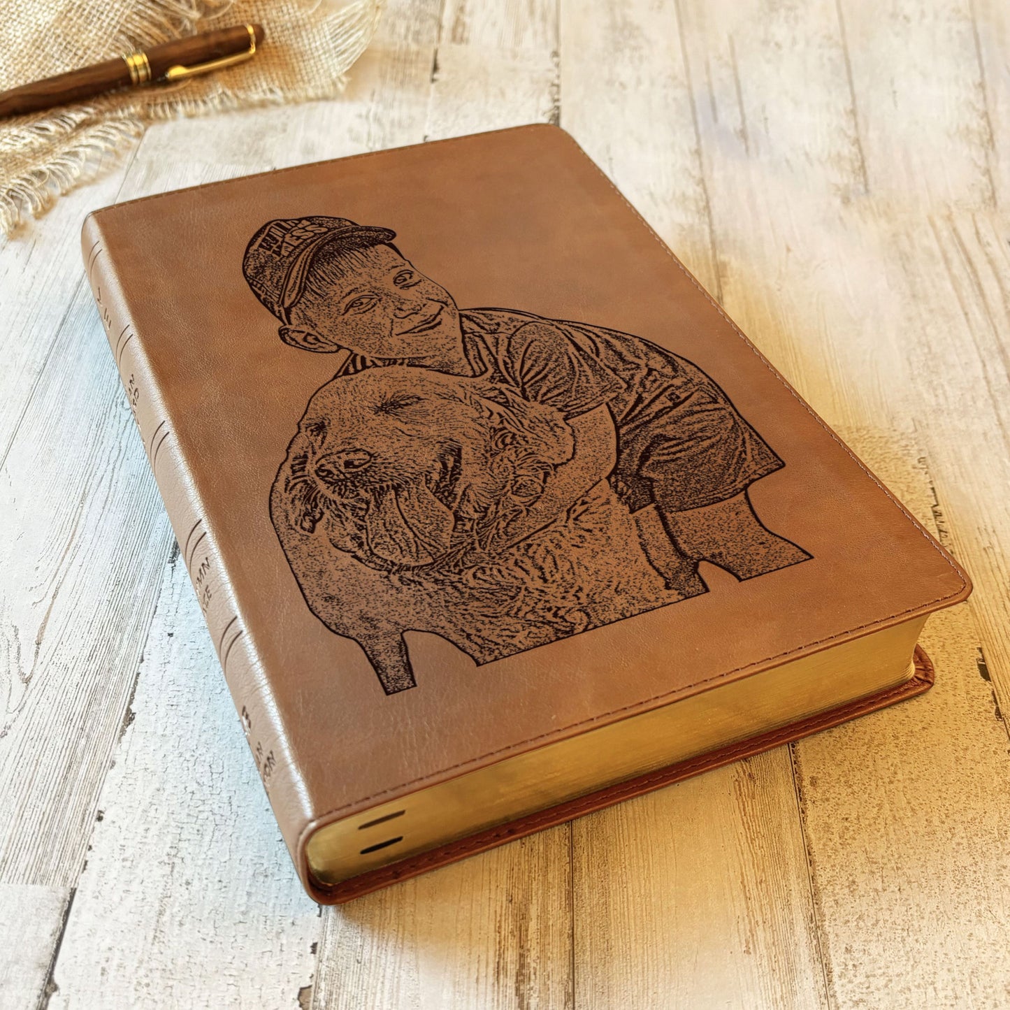 Personalized NASB 1995 Bible, Your Photo Engraved, Family Records Pages, Custom Engraved Bible, Christian Gift, Baptism Gift, Wedding Gift