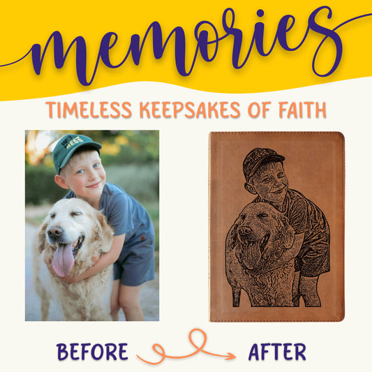 Personalized NASB 1995 Bible, Your Photo Engraved, Family Records Pages, Custom Engraved Bible, Christian Gift, Baptism Gift, Wedding Gift