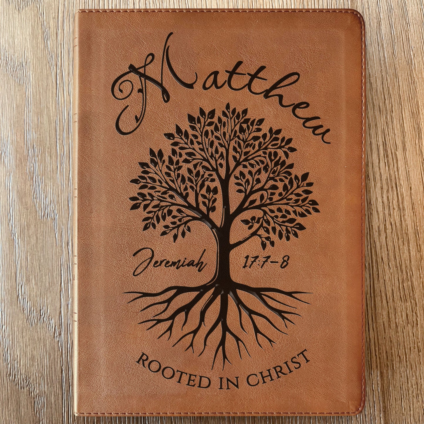 Personalized NASB 1995 Bible, Custom Engraved Name, Rooted in Christ Tree Design, Christian Gifts, Bible Gifts for Her, Bible Gifts for Him