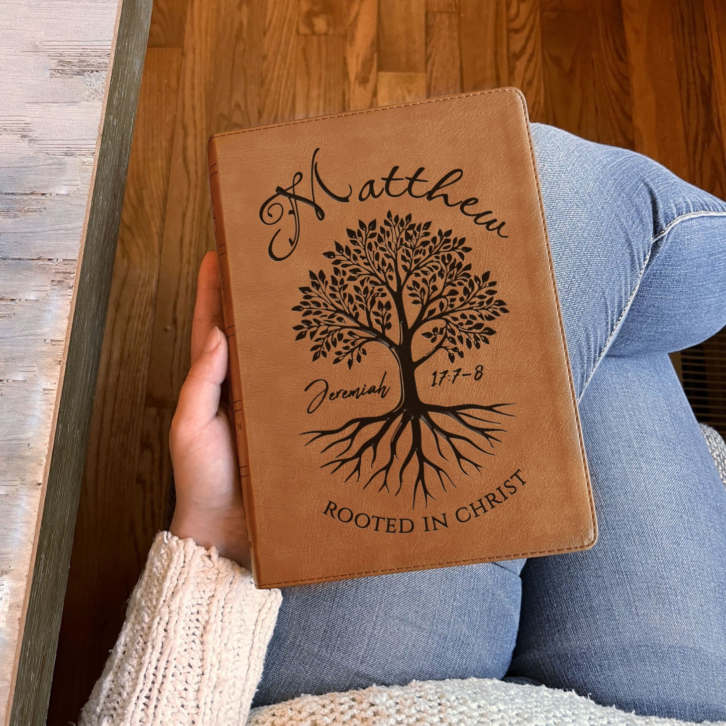 Personalized NASB 1995 Bible, Custom Engraved Name, Rooted in Christ Tree Design, Christian Gifts, Bible Gifts for Her, Bible Gifts for Him