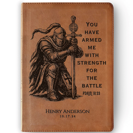 Personalized Bible for Men, NASB 1995 Bible, Customized Bible Engraved Name, Knight Warrior Design, Christian Gift, Bible Gifts for Him