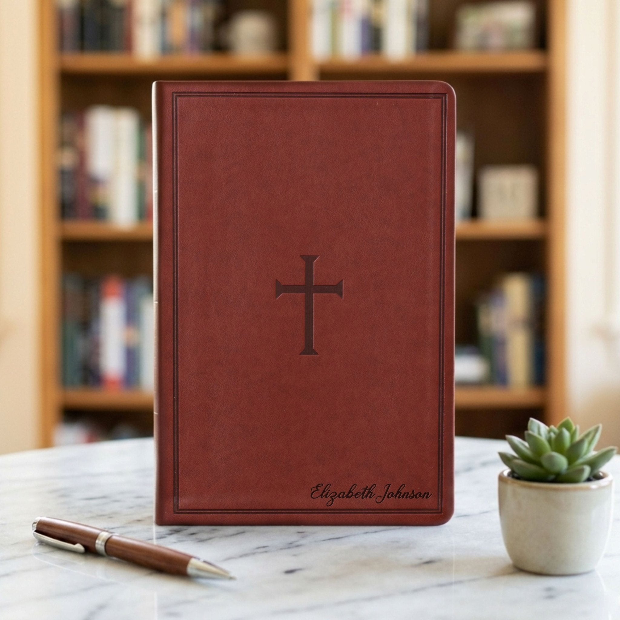 Personalized KJV Giant Print Reference Bible, Custom Bible Name Engraved, King James Version, Christian & Baptism Gift for Men or Women - Religious Books - Aylev