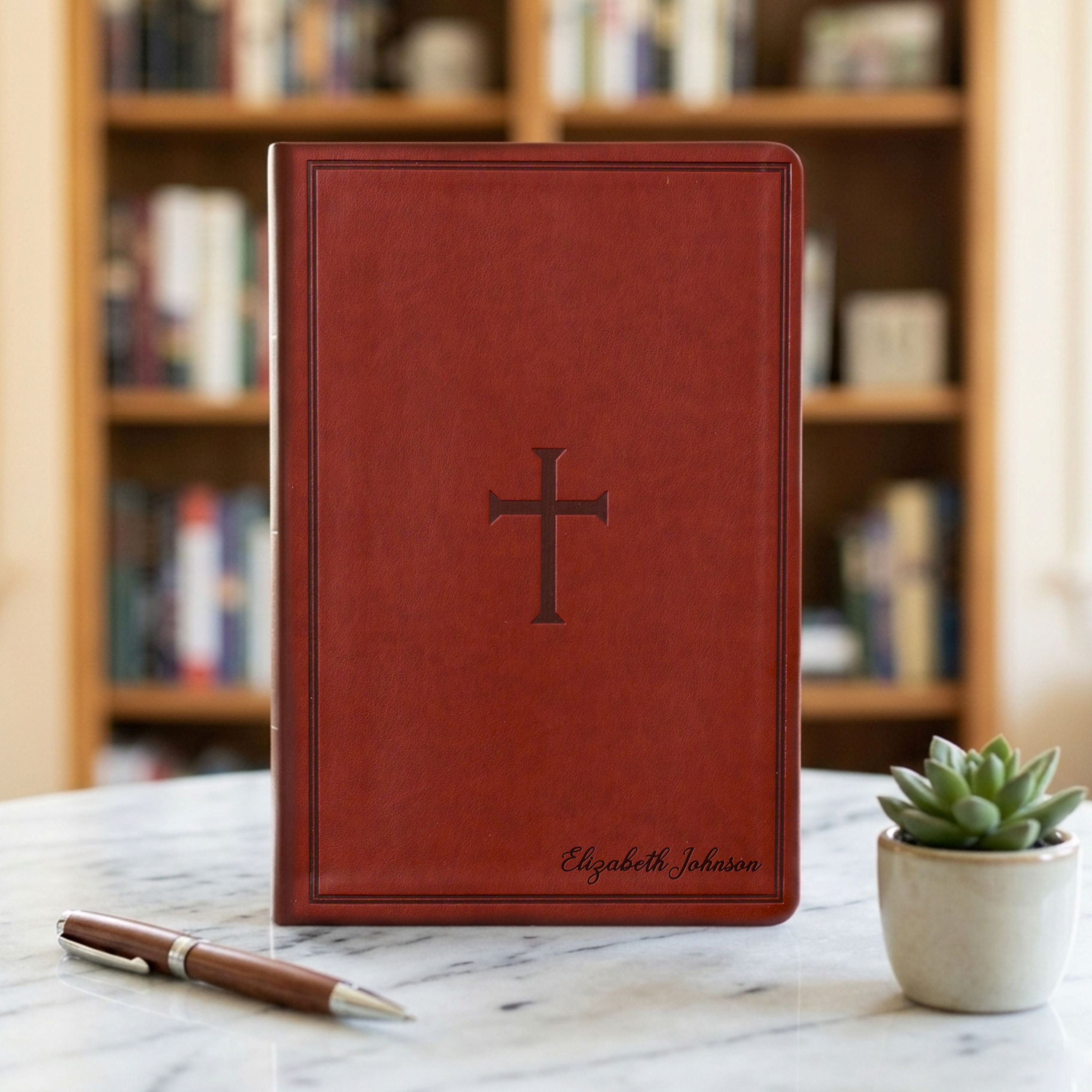 Personalized KJV Giant Print Reference Bible, Custom Bible Name Engraved, King James Version, Christian & Baptism Gift for Men or Women