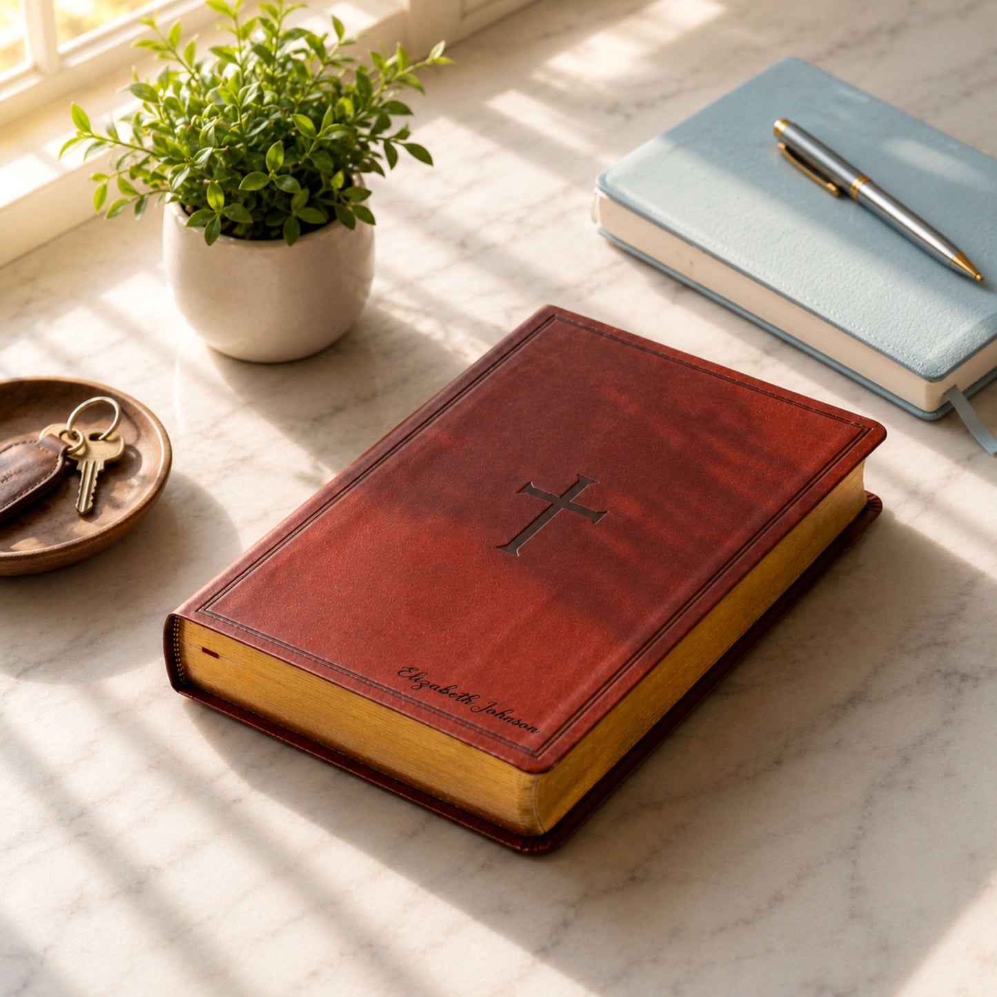 Personalized KJV Giant Print Reference Bible, Custom Bible Name Engraved, King James Version, Christian & Baptism Gift for Men or Women
