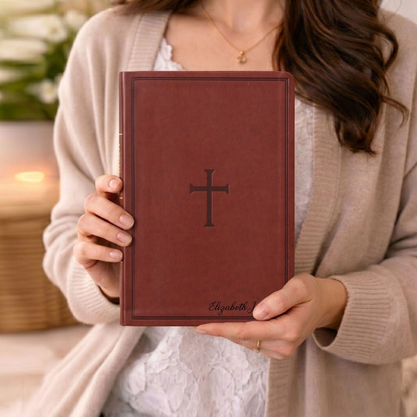 Personalized KJV Giant Print Reference Bible, Custom Bible Name Engraved, King James Version, Christian & Baptism Gift for Men or Women - Religious Books - Aylev