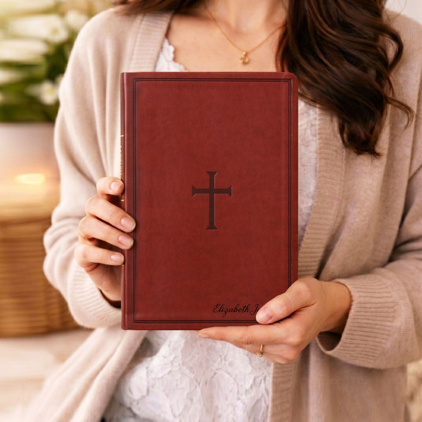 Personalized KJV Giant Print Reference Bible, Custom Bible Name Engraved, King James Version, Christian & Baptism Gift for Men or Women