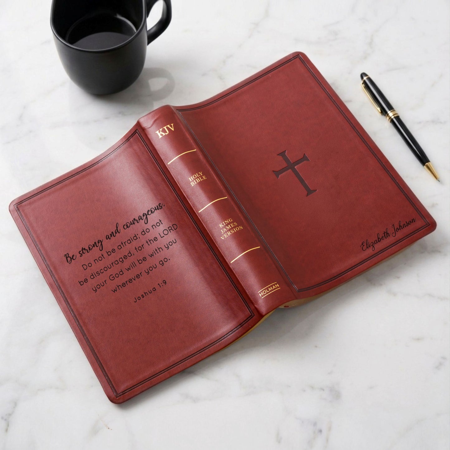 Personalized KJV Giant Print Reference Bible, Custom Bible Name Engraved, King James Version, Christian & Baptism Gift for Men or Women