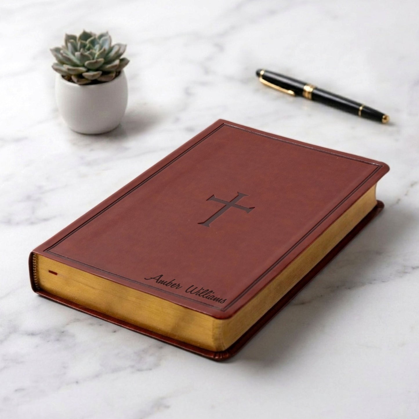 Personalized KJV Giant Print Reference Bible, Custom Bible Name Engraved, King James Version, Christian & Baptism Gift for Men or Women - Religious Books - Aylev