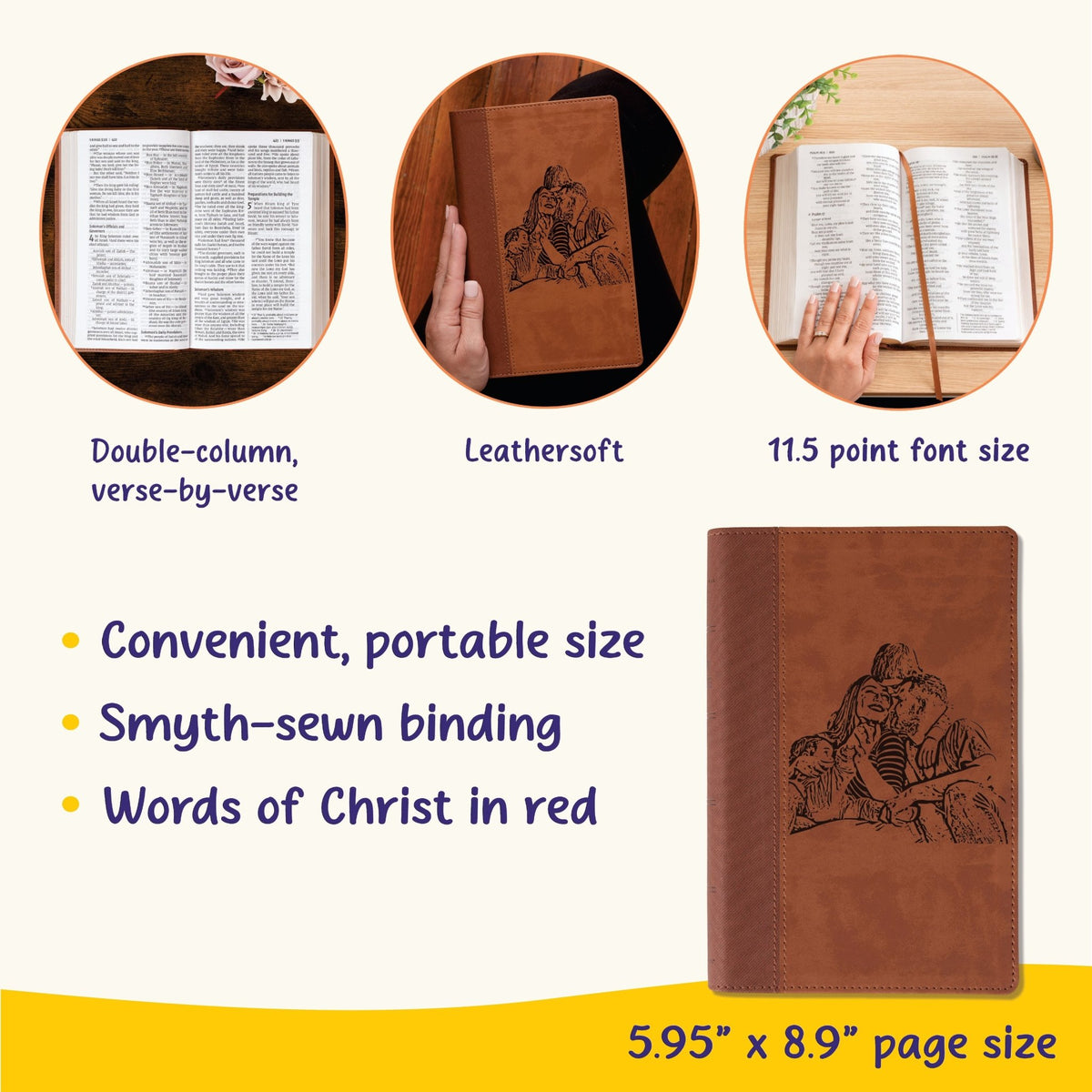 Personalized NIV Large Print Bible, Your Photo Engraved, New International Version Custom Engraved Bible, Christian Gifts, Baptism Gifts - Religious Books - Aylev