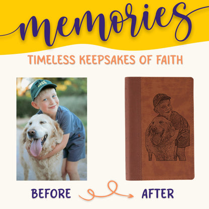 Personalized NIV Large Print Bible, Your Photo Engraved, New International Version Custom Engraved Bible, Christian Gifts, Baptism Gifts - Religious Books - Aylev