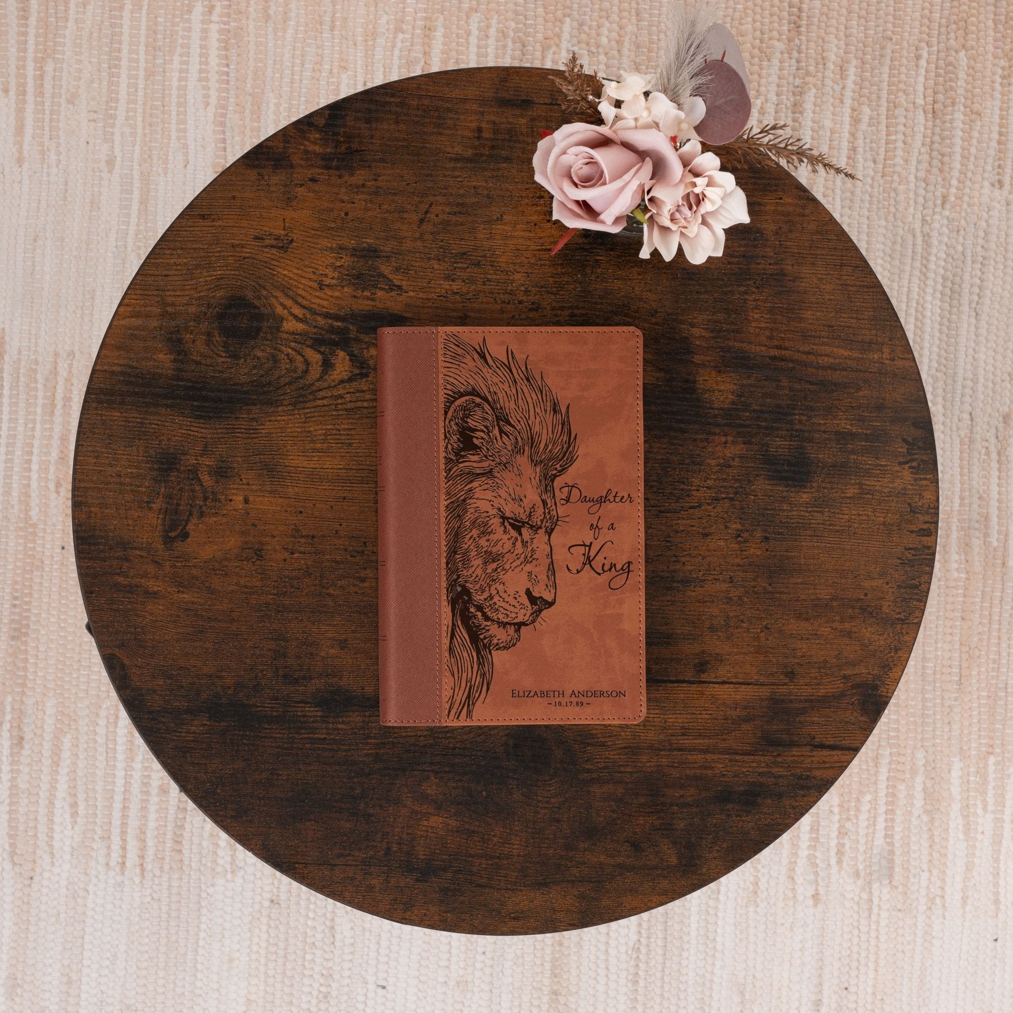 Personalized NIV Large Print Bible, Custom Engraved Name, Daughter of a King Lion Design, Christian Gift, Baptism Gift, Bible Gifts for Her - Religious Books - Aylev