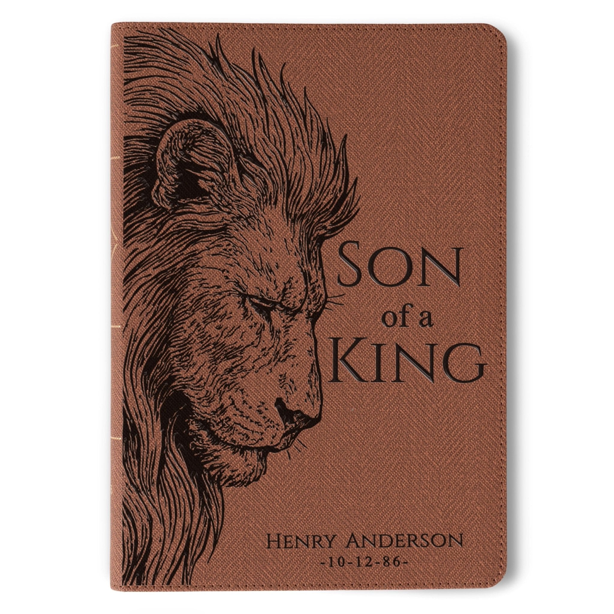 Personalized NASB 1995 Thinline Bible, Son of a King Lion Design, Custom Engraved Name, Christian Gift, Baptism Gift, Bible Gift for Him - Religious Books - Aylev