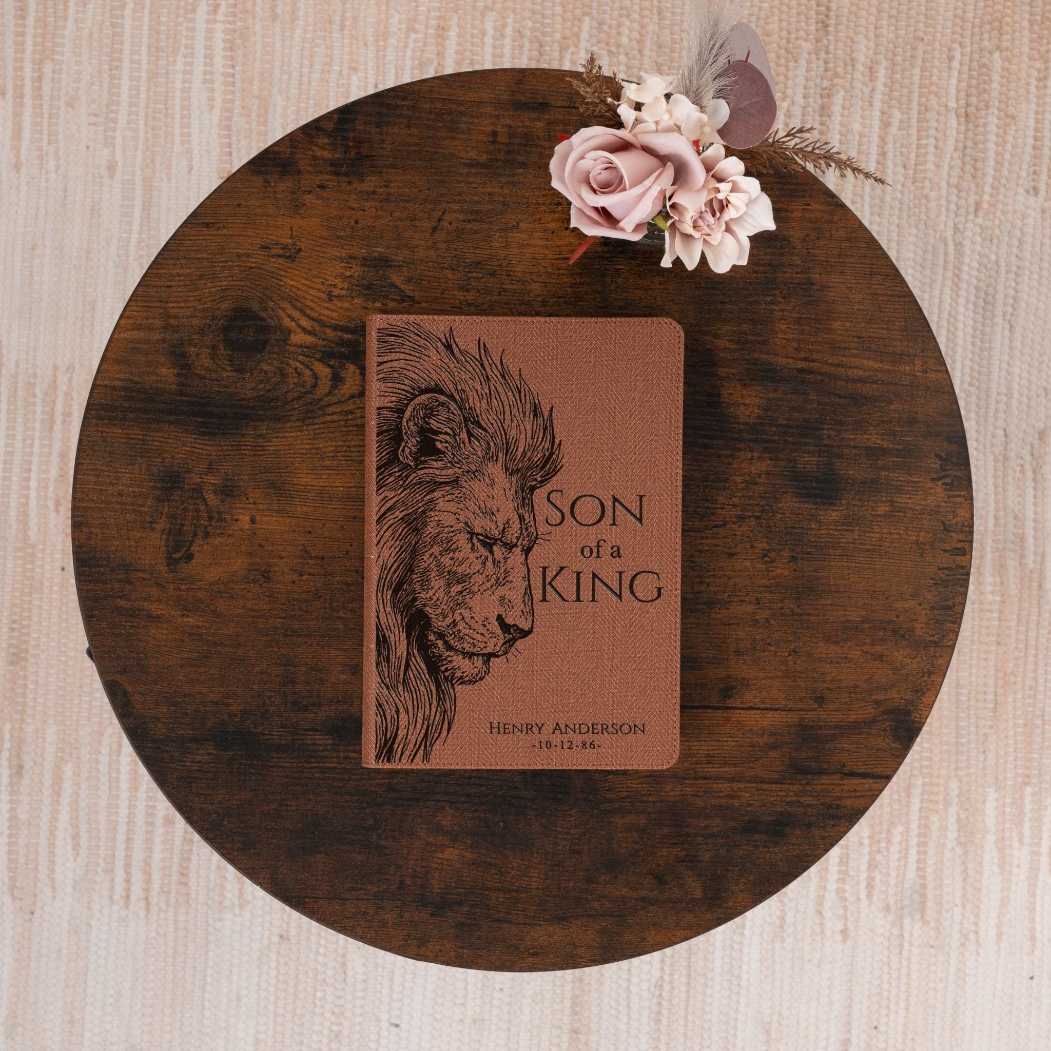 Personalized NASB 1995 Thinline Bible, Son of a King Lion Design, Custom Engraved Name, Christian Gift, Baptism Gift, Bible Gift for Him - Religious Books - Aylev