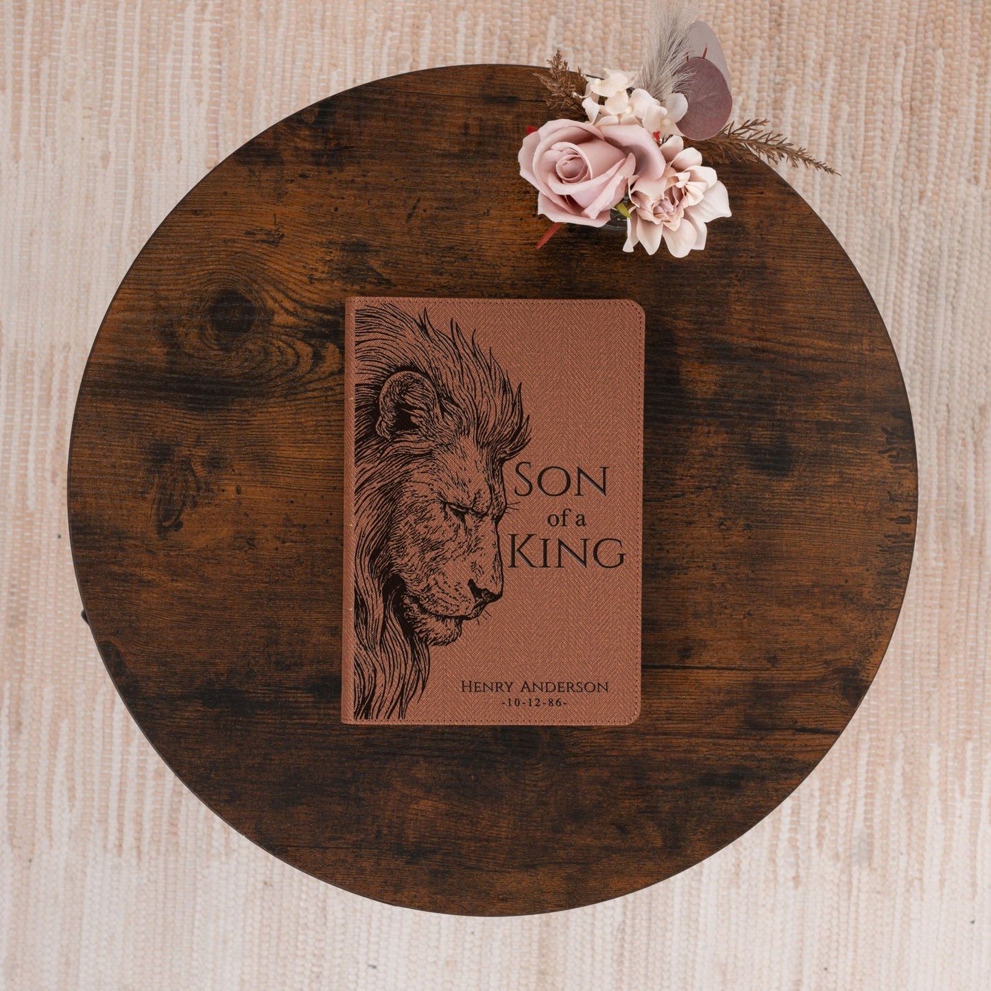 Personalized NASB 1995 Thinline Bible, Son of a King Lion Design, Custom Engraved Name, Christian Gift, Baptism Gift, Bible Gift for Him - Religious Books - Aylev