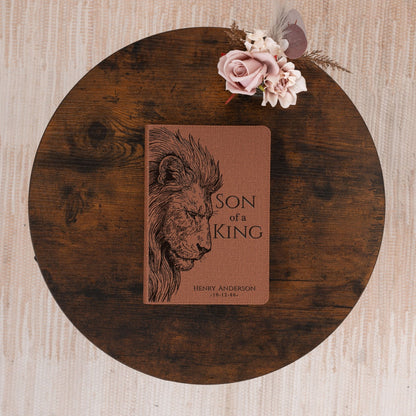 Personalized NASB 1995 Thinline Bible, Son of a King Lion Design, Custom Engraved Name, Christian Gift, Baptism Gift, Bible Gift for Him - Religious Books - Aylev