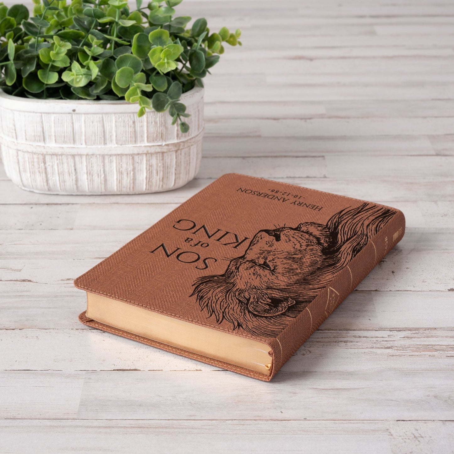 Personalized NASB 1995 Thinline Bible, Son of a King Lion Design, Custom Engraved Name, Christian Gift, Baptism Gift, Bible Gift for Him - Religious Books - Aylev