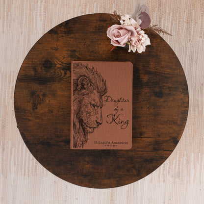 Personalized NASB Thinline Bible, Custom Engraved Name, Daughter of a King Lion Design, Christian Gift, Baptism Gift, Bible Gift for Her - Religious Books - Aylev