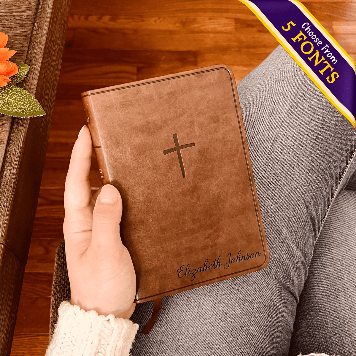 Personalized KJV Bible with Name Engraved, Compact Holy Bible, Custom Bible Name Engraved, King James Version Bible, Christian Gifts Baptism Gifts - Religious Books - Aylev