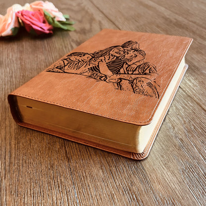 Personalized ESV/RVR 1960 Bible, Photo Engraved Cover, English/Spanish Bilingual Bible, Christian Gift, Baptism Gifts, Custom Engraved Bible - Religious Books - Aylev