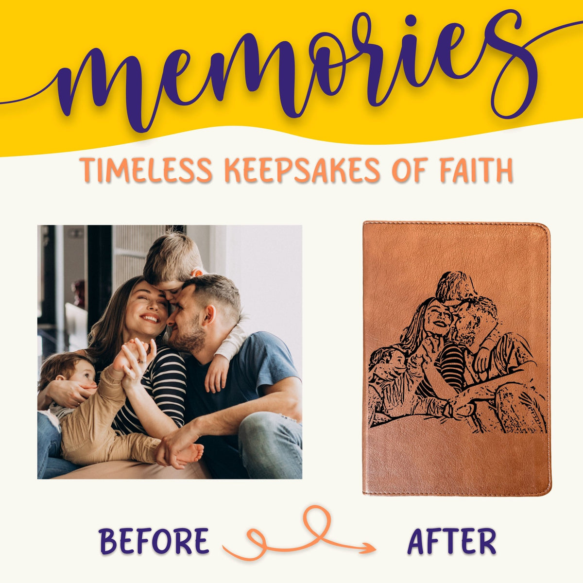 Personalized ESV/RVR 1960 Bible, Photo Engraved Cover, English/Spanish Bilingual Bible, Christian Gift, Baptism Gifts, Custom Engraved Bible - Religious Books - Aylev