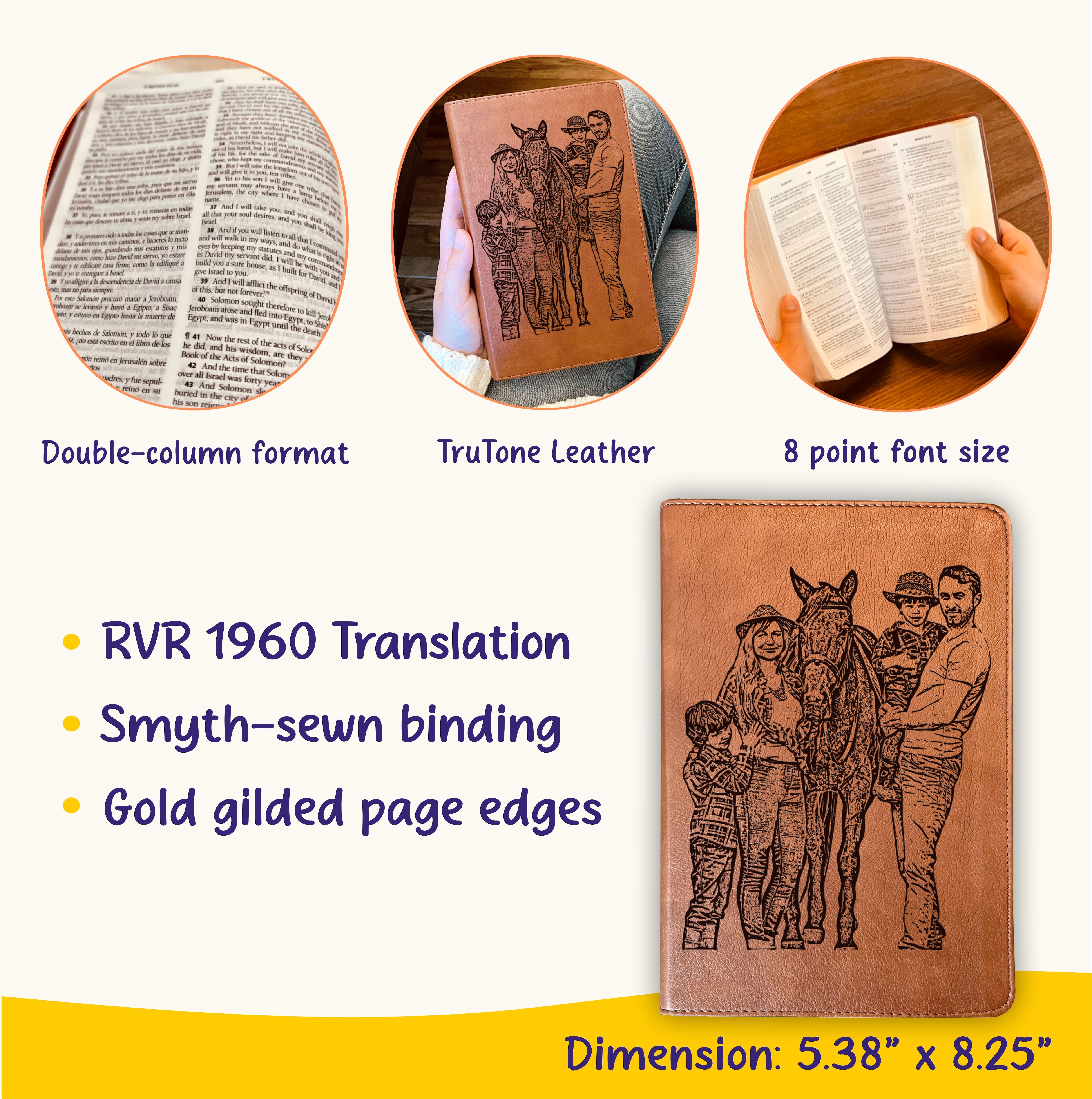 Personalized Bible for Men, ESV RVR Bilingual Bible, Custom Bible for Men Name Engraved, Christian Gift, Bibles for men, Bible gifts for men