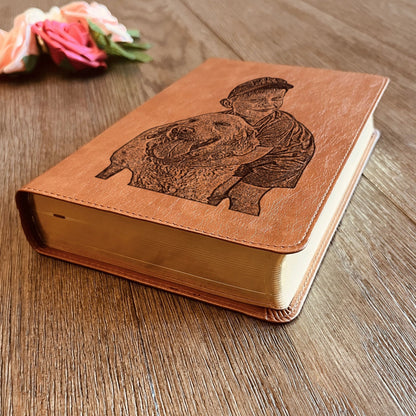 Personalized ESV/RVR 1960 Bible, Photo Engraved Cover, English/Spanish Bilingual Bible, Christian Gift, Baptism Gifts, Custom Engraved Bible - Religious Books - Aylev