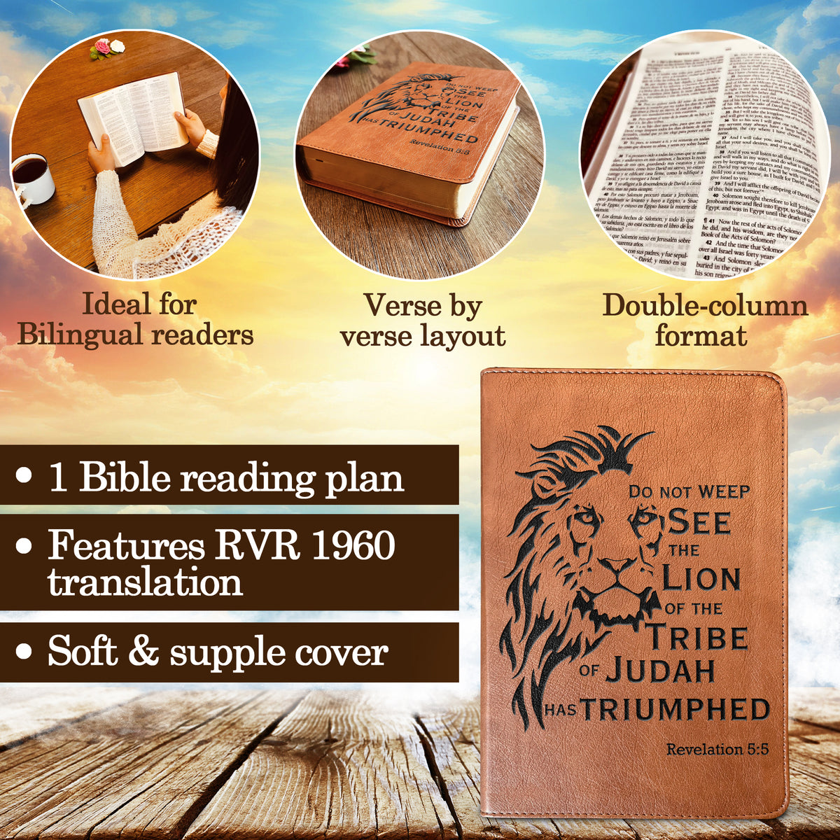 Personalized Bilingual ESV/RVR Bible: Create Your Own Custom Engraved Design with a Designer, Reina Valera 1960 English Standard Holy Bible - Religious Books - Aylev
