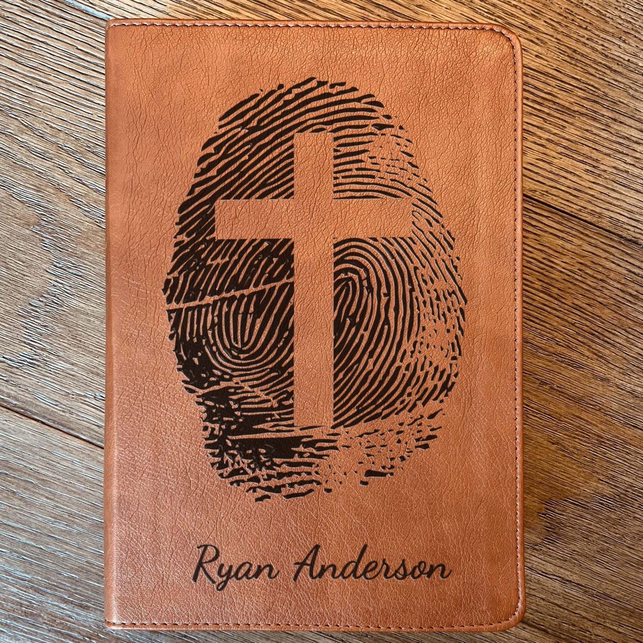 Personalized ESV RVR Parallel Bible, Custom Fingerprint & Cross Design with Name Engraved, Bilingual Bible, Gift for Baptism, Wedding - Religious Books - Aylev