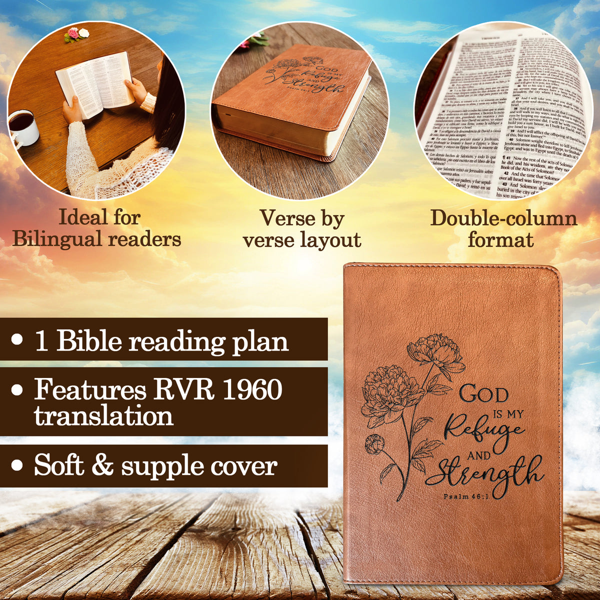 Personalized Bilingual ESV/RVR Bible: Create Your Own Custom Engraved Design with a Designer, Reina Valera 1960 English Standard Holy Bible - Religious Books - Aylev
