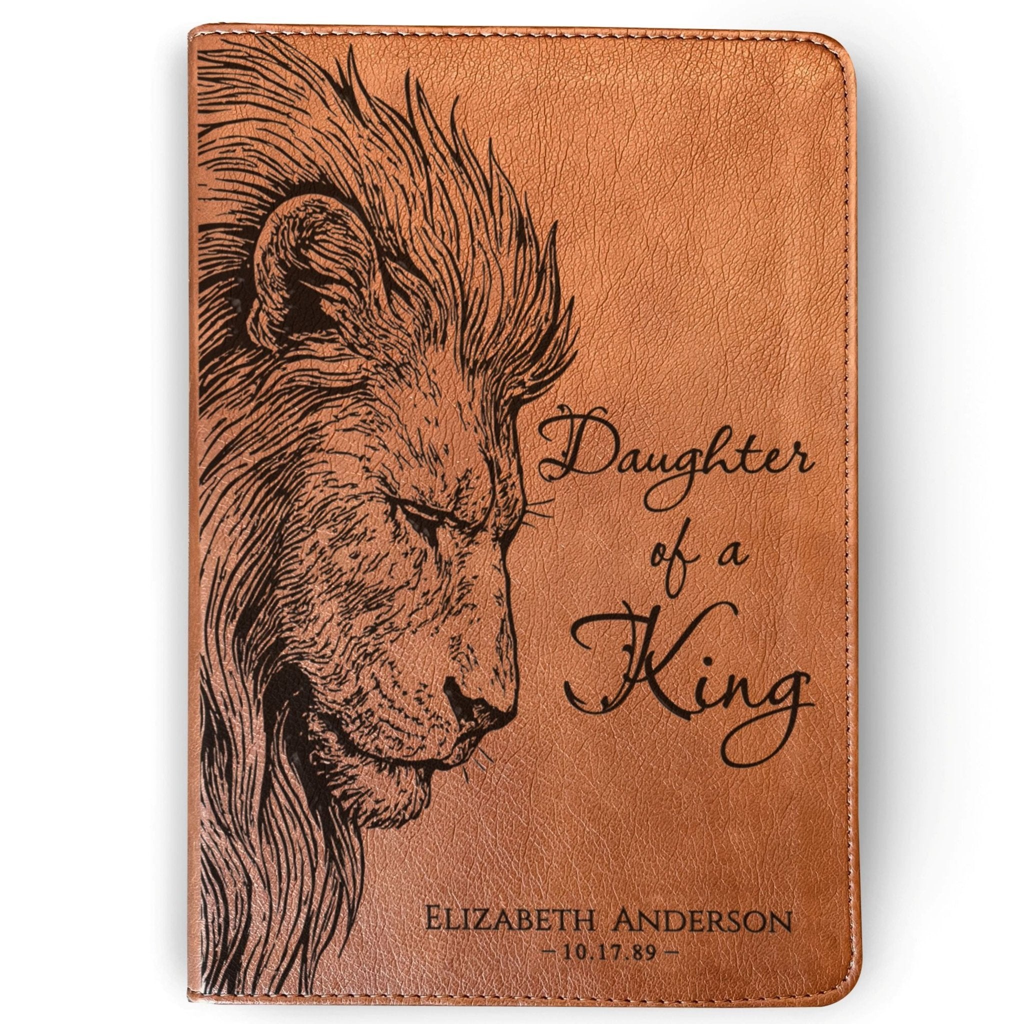 Personalized ESV RVR Bilingual Bible, Daughter of a King Lion Design, Custom Engraved Name, Christian Gift, Baptism Gift, Bible Gift for Her - Religious Books - Aylev