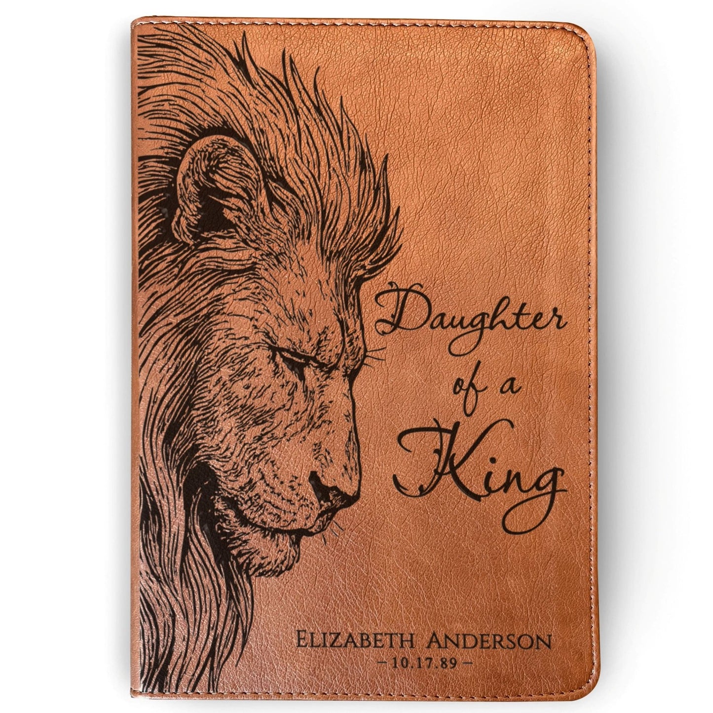 Personalized ESV RVR Bilingual Bible, Daughter of a King Lion Design, Custom Engraved Name, Christian Gift, Baptism Gift, Bible Gift for Her - Religious Books - Aylev