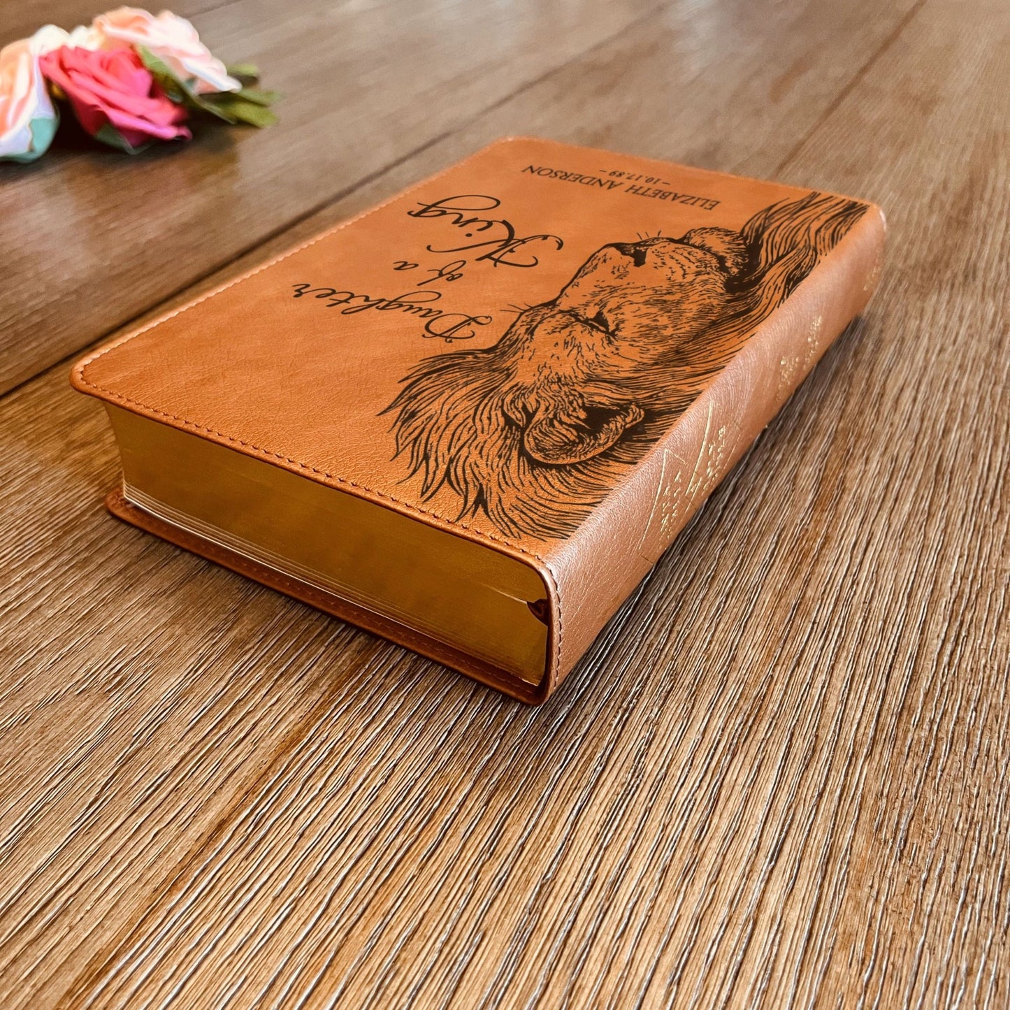 Personalized ESV RVR Bilingual Bible, Daughter of a King Lion Design, Custom Engraved Name, Christian Gift, Baptism Gift, Bible Gift for Her - Religious Books - Aylev