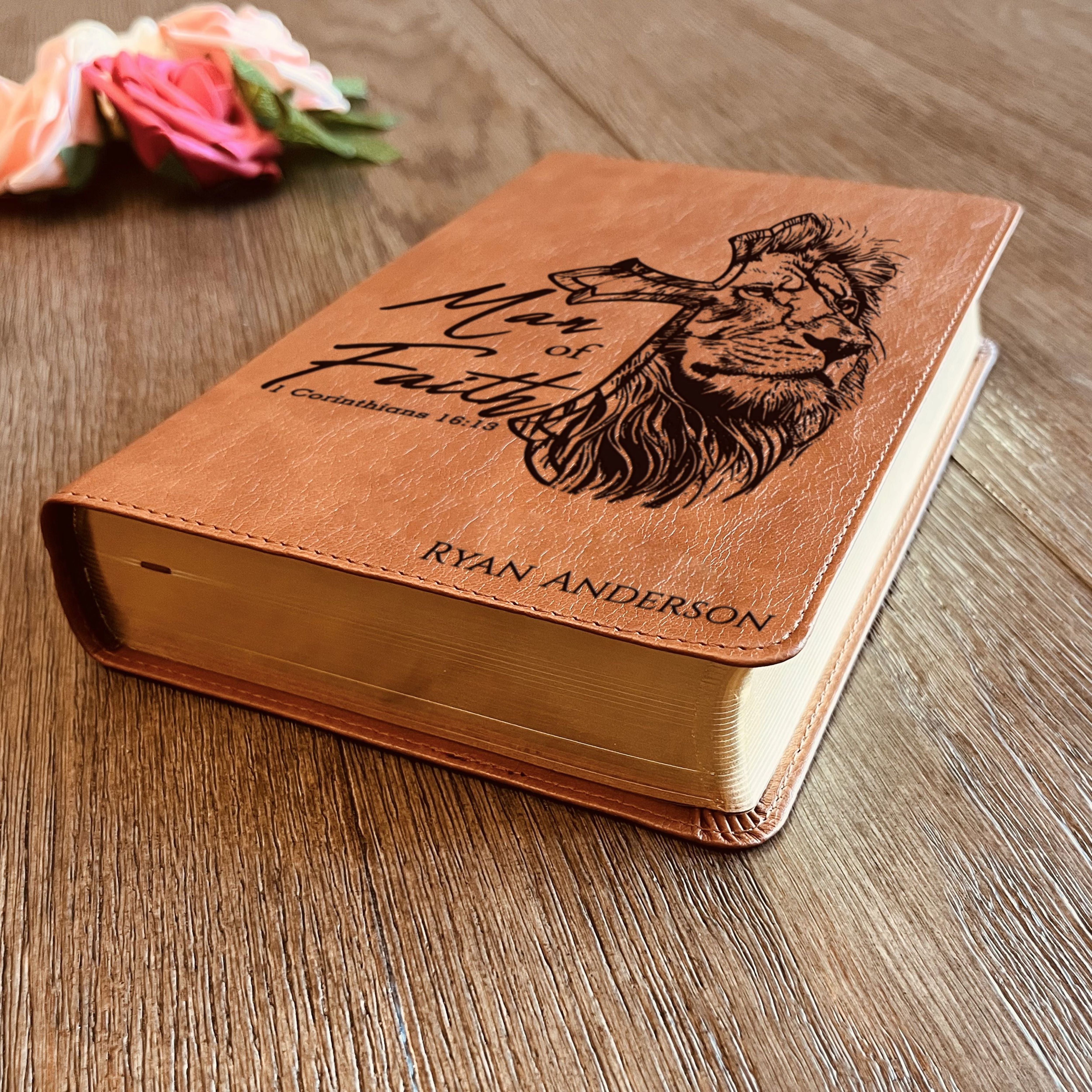 Personalized Bible for Men, Custom ESV RVR Bible, Bilingual English Spanish Bible, Name Engraved, Christian Gift, Gift for Him Bible for Men