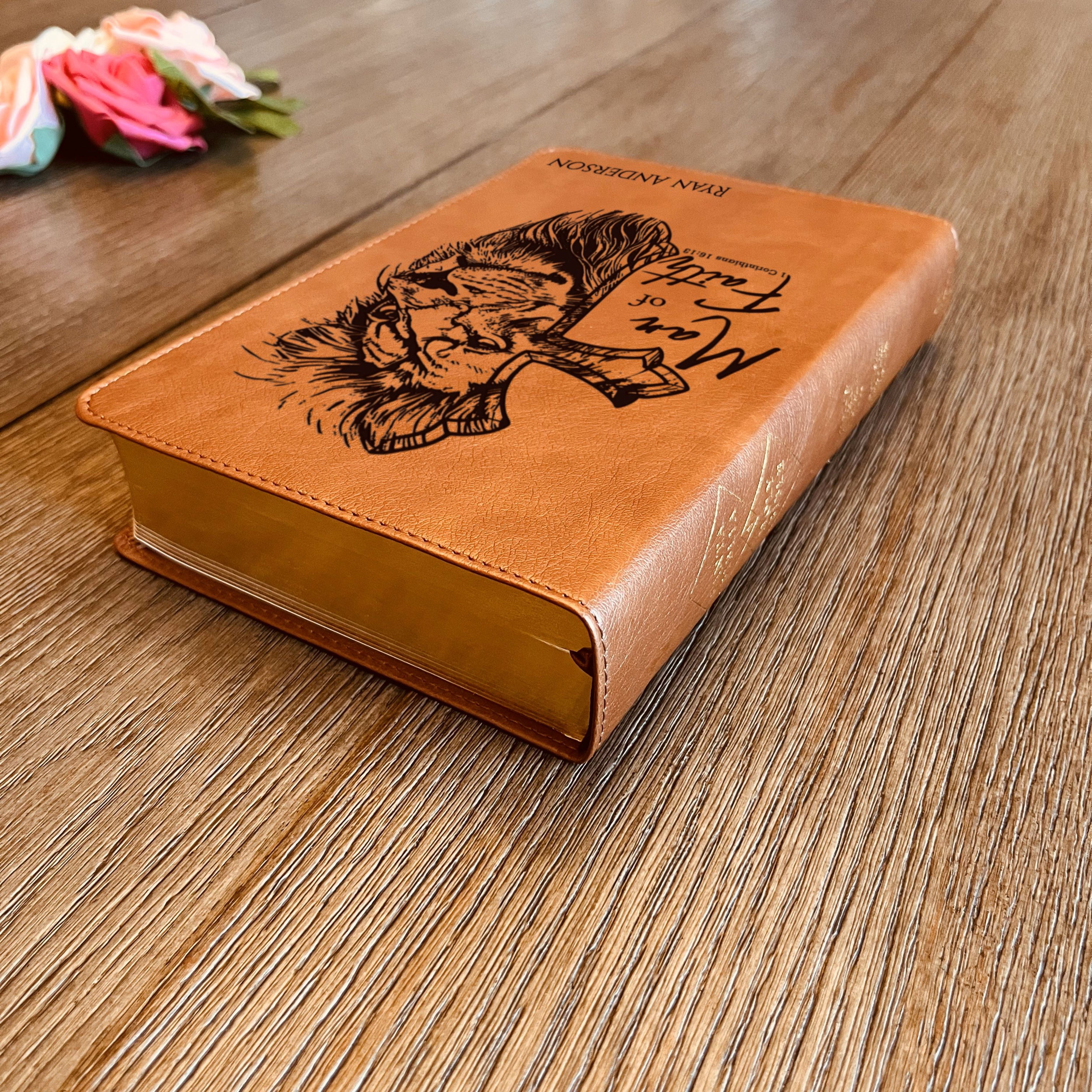 Personalized Bible for Men, Custom ESV RVR Bible, Bilingual English Spanish Bible, Name Engraved, Christian Gift, Gift for Him Bible for Men