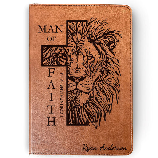 Personalized Bible for Men, Custom ESV RVR Bible, Bilingual English Spanish Bible, Name Engraved, Christian Gift, Gift for Him Bible for Men