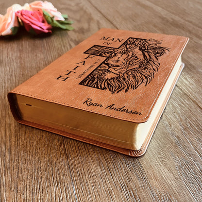 Personalized Bible for Men, Custom ESV RVR Bible, Bilingual English Spanish Bible, Name Engraved, Christian Gift, Gift for Him Bible for Men - Religious Books - Aylev