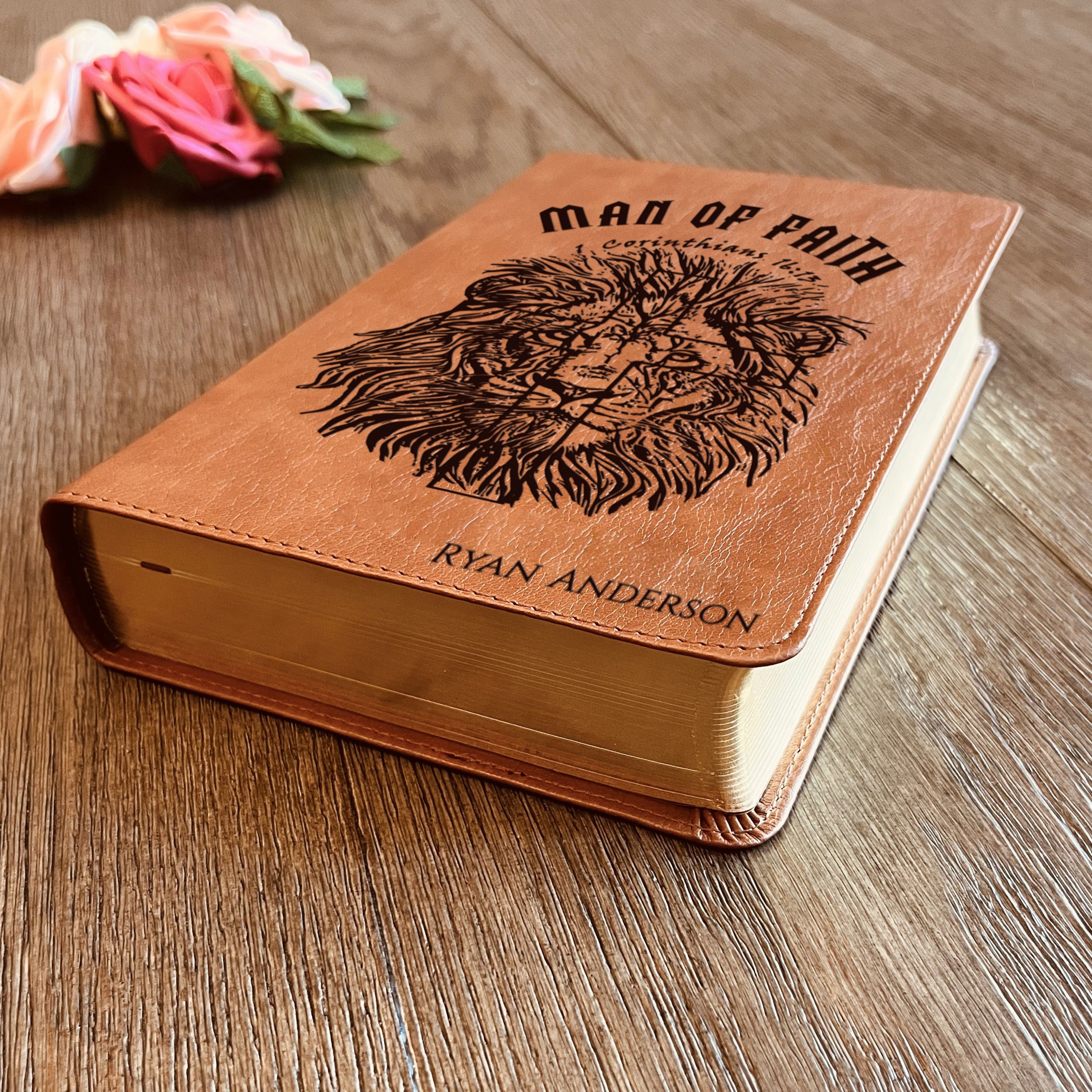 Personalized Bible for Men, Custom ESV RVR Bible, Bilingual English Spanish Bible, Name Engraved, Christian Gift, Gift for Him Bible for Men